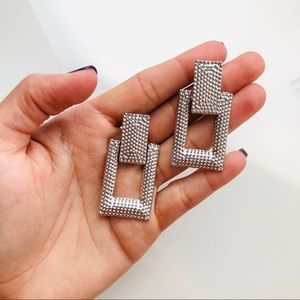 Sasha Silver Studded Statement Earrings 🎁 BUNDLE EARRINGS - 3/$55 OR 5/$70 🎁